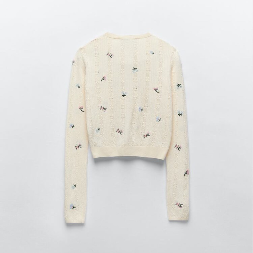 ZARA EMBROIDERED KNIT CARDIGAN TRF - Picture 8 of 8